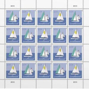 2023 Sailboats Postcard Rate USPS Postage Stamp 50 Books of 1,000 Stamps